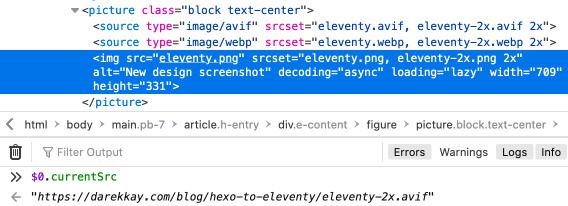 Viewing active image within a picture element