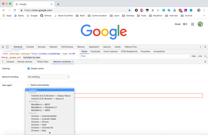 Chrome 浏览器如何修改 User-Agent